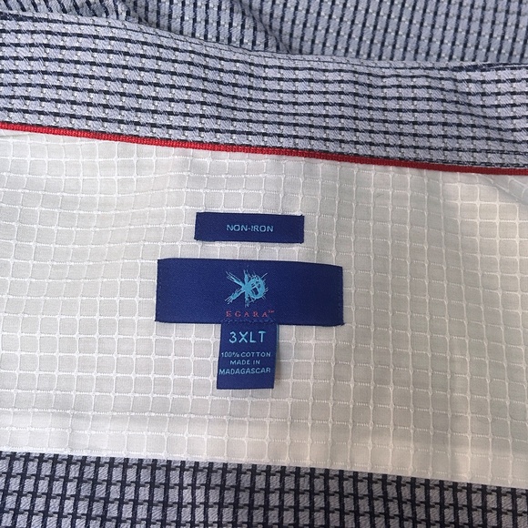 EGARA Dress Shirt Profilo Tessile 100% Cotton No Iron Men's Wearhouse NWOT - Picture 7 of 16
